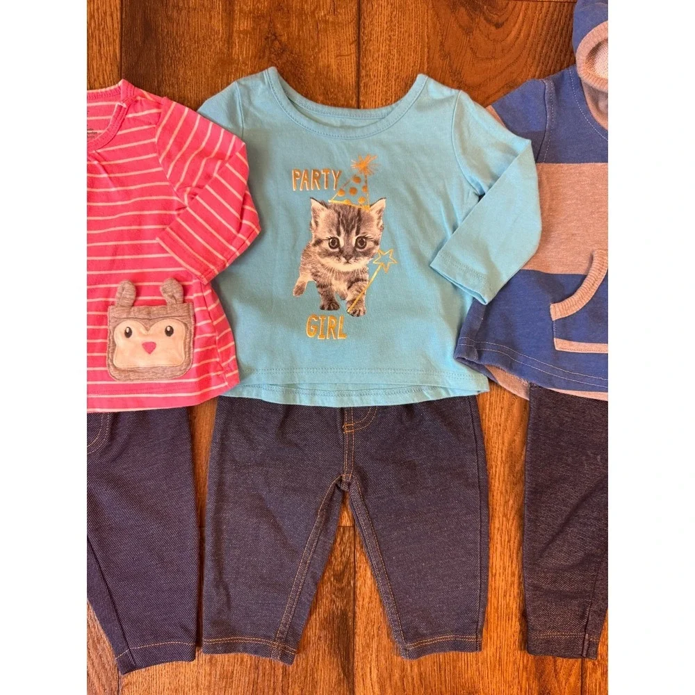 Baby‎ Girl Outfits 3 Months Pants Bodysuits Shirts Long Sleeve Clothes Lot Cat